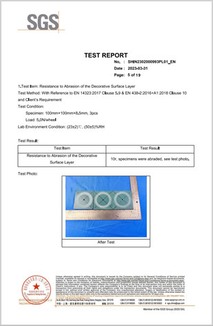 SGS TEST REPORTS